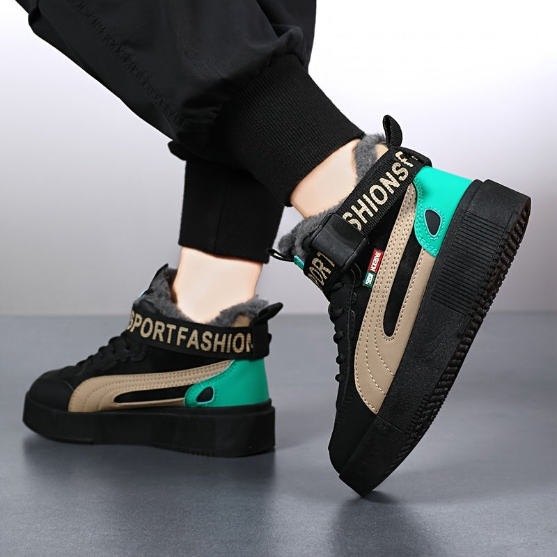 Baskets montantes pour homme en similicuir - Chaussures de sport