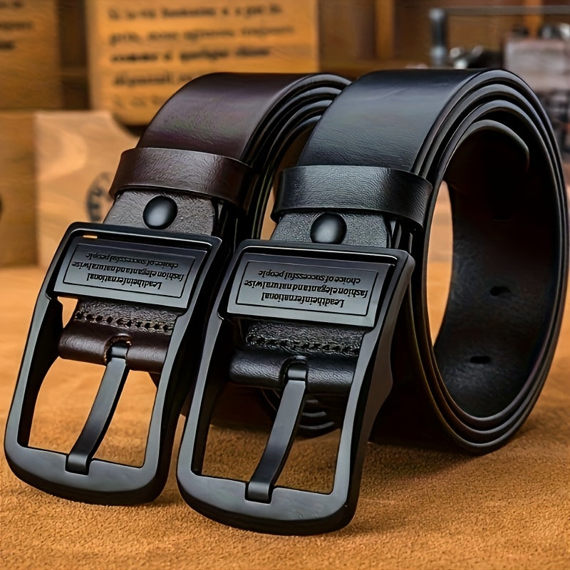 Ceinture pour homme, boucle noire - Conception réversible vintage ajustable, style classique durable, convient aux occasions professionnelles et décontractées, ceinture business casual | Conception de ceinture classique | Ceinture durable