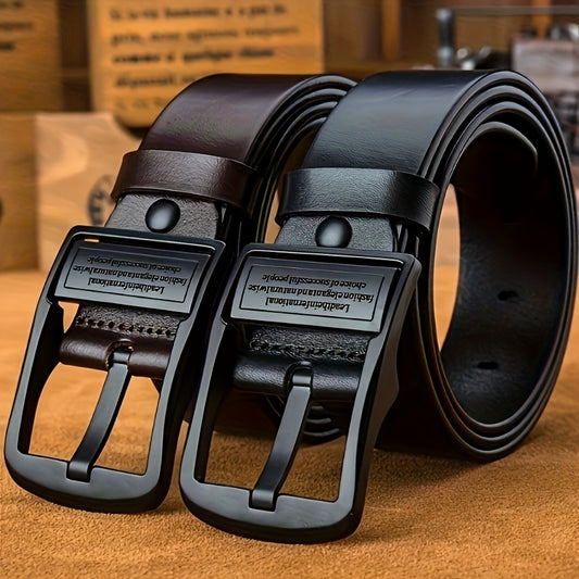 Ceinture pour homme, boucle noire - Conception réversible vintage ajustable, style classique durable, convient aux occasions professionnelles et décontractées, ceinture business casual | Conception de ceinture classique | Ceinture durable