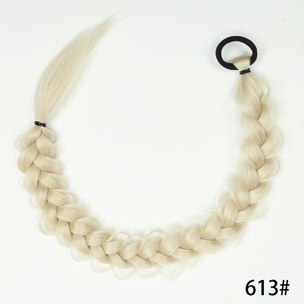 Extensions de queue de cheval longues tressées avec bande élastique en fibre synthétique pour cheveux 60,96 cm 613# 60.96cm