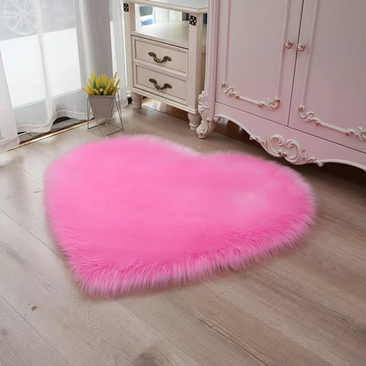 Tapis nordique à poils longs en forme de cœur - Topdecheztop.fr