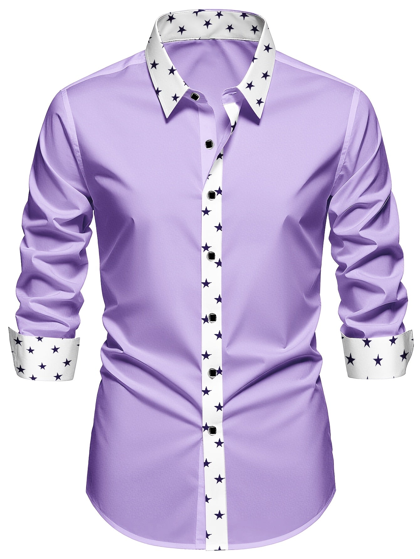 Chemise homme à manches longues, motif étoiles