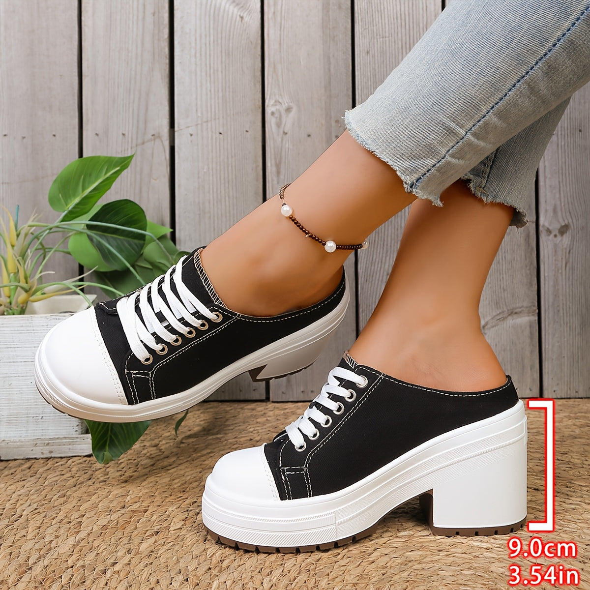 Mules confortables à lacets pour l'extérieur