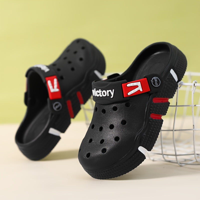 Victory Youngsters' Breathable Clogs - Comfortable, Non-Slip EVA Sandals for Boys & Girls, Durable for Indoor/Outdoor Use, All-Season Footwear in Black, Gray, White, Indoor Outdoor Clogs|Slipon Clogs|Durable Youngsters's Sand - Topdecheztop.fr
