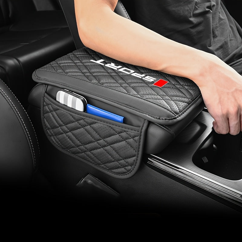 Coussin d'accoudoir en cuir PU, style sportif et tendance avec poches de rangement