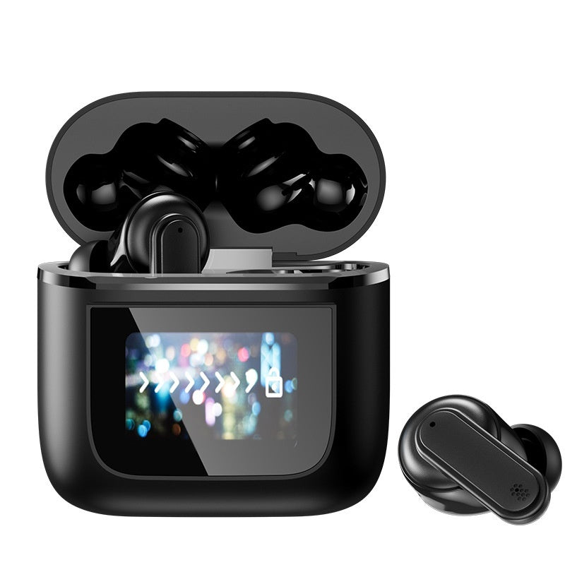 Intelligent Touch Screen Bluetooth Earphones For Extended Battery Life And Noise Reduction Black