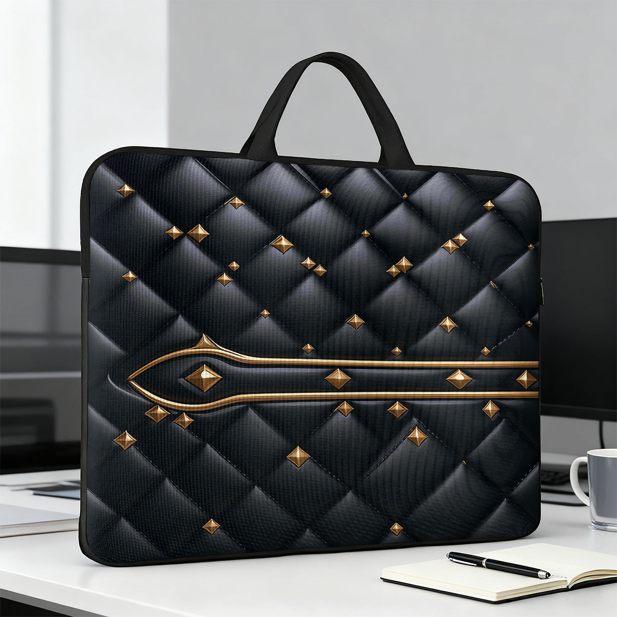 Sacoche pour ordinateur portable en cuir clouté compatible avec les ordinateurs portables de 13/14/15/16/17 pouces