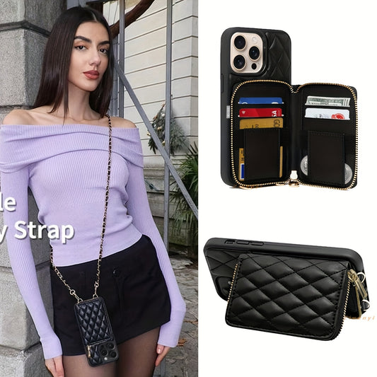 Etui de protection pour téléphone avec fermeture éclair en similicuir microfibre, IPHONE,SAMSUNG