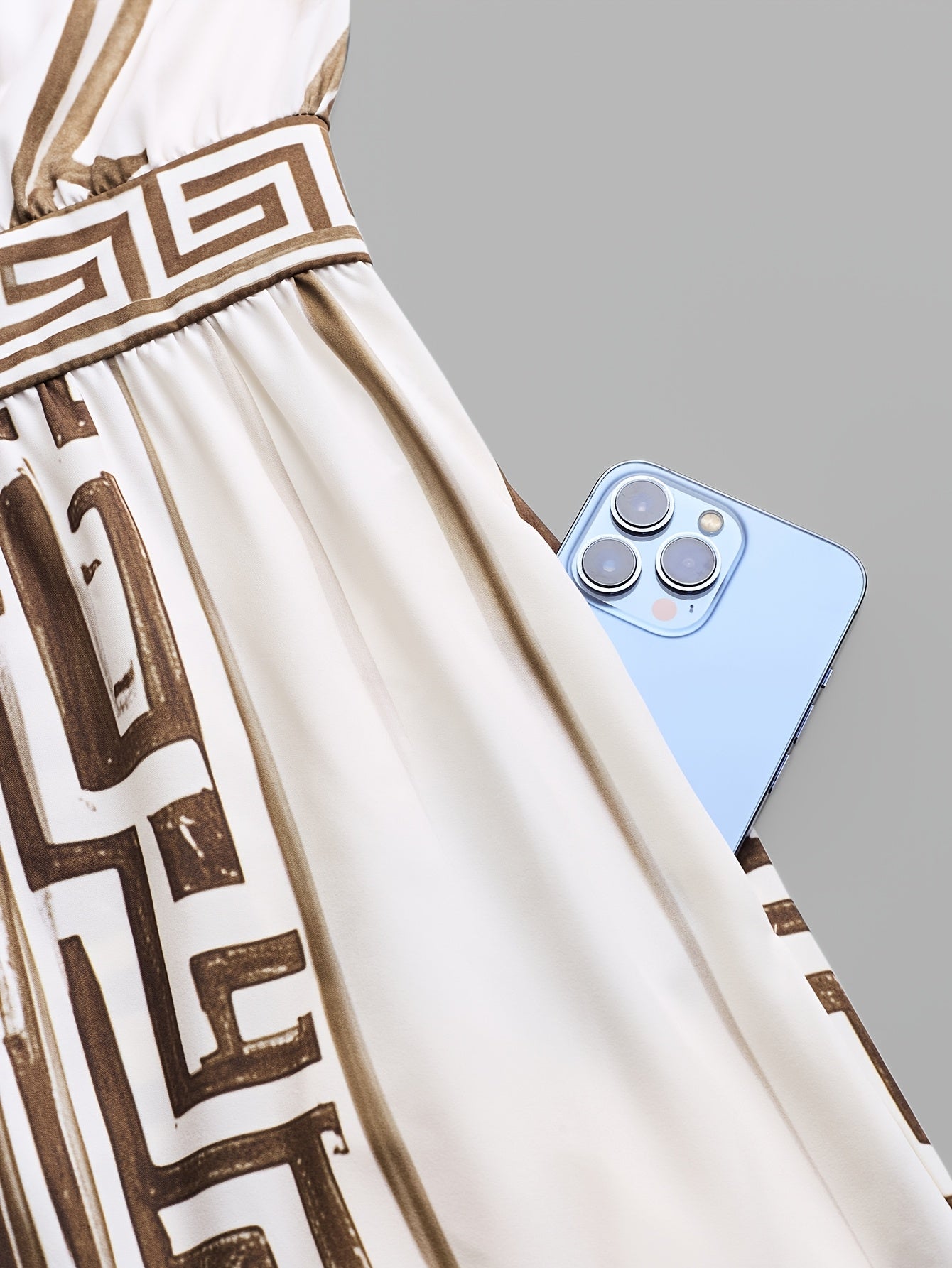 Combinaison élégante vintage sans manches à col rond