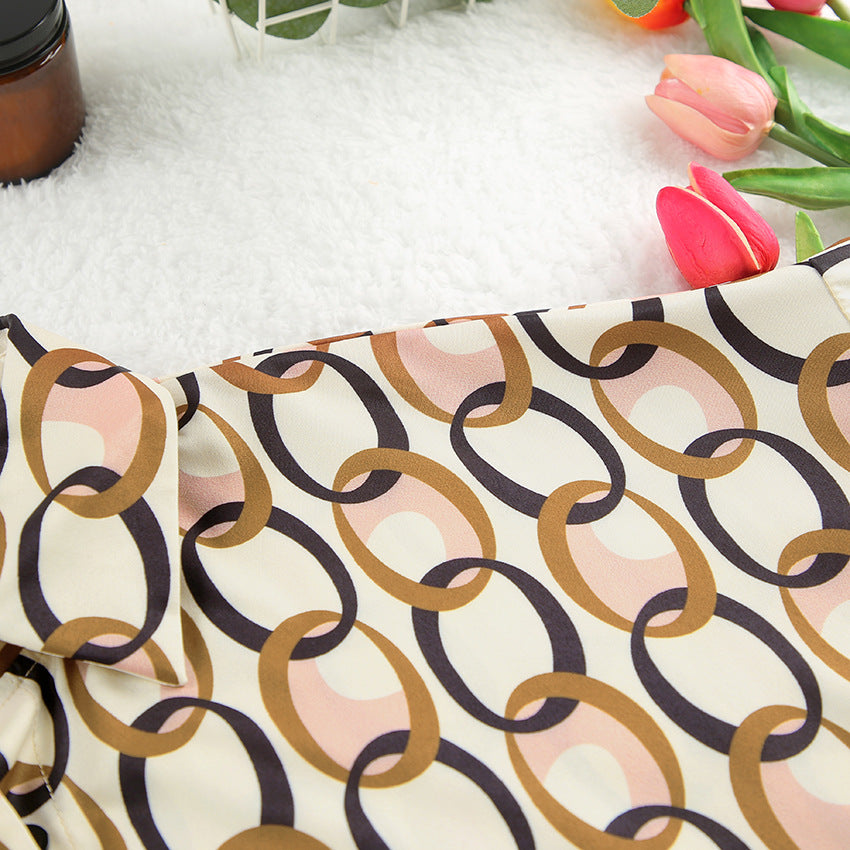 Ensemble pyjama deux pièces pour femme; imprimés à manches longues