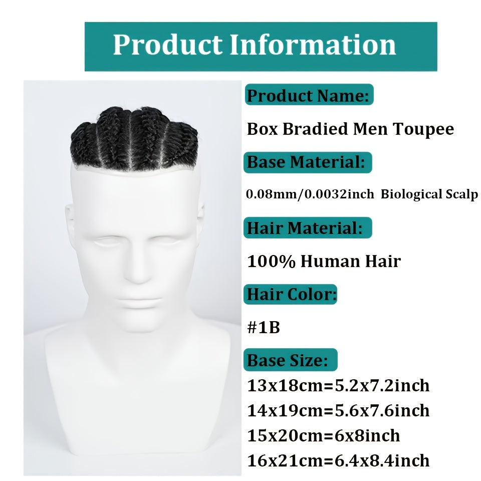 Postiche tressé en mailles africaines pour homme