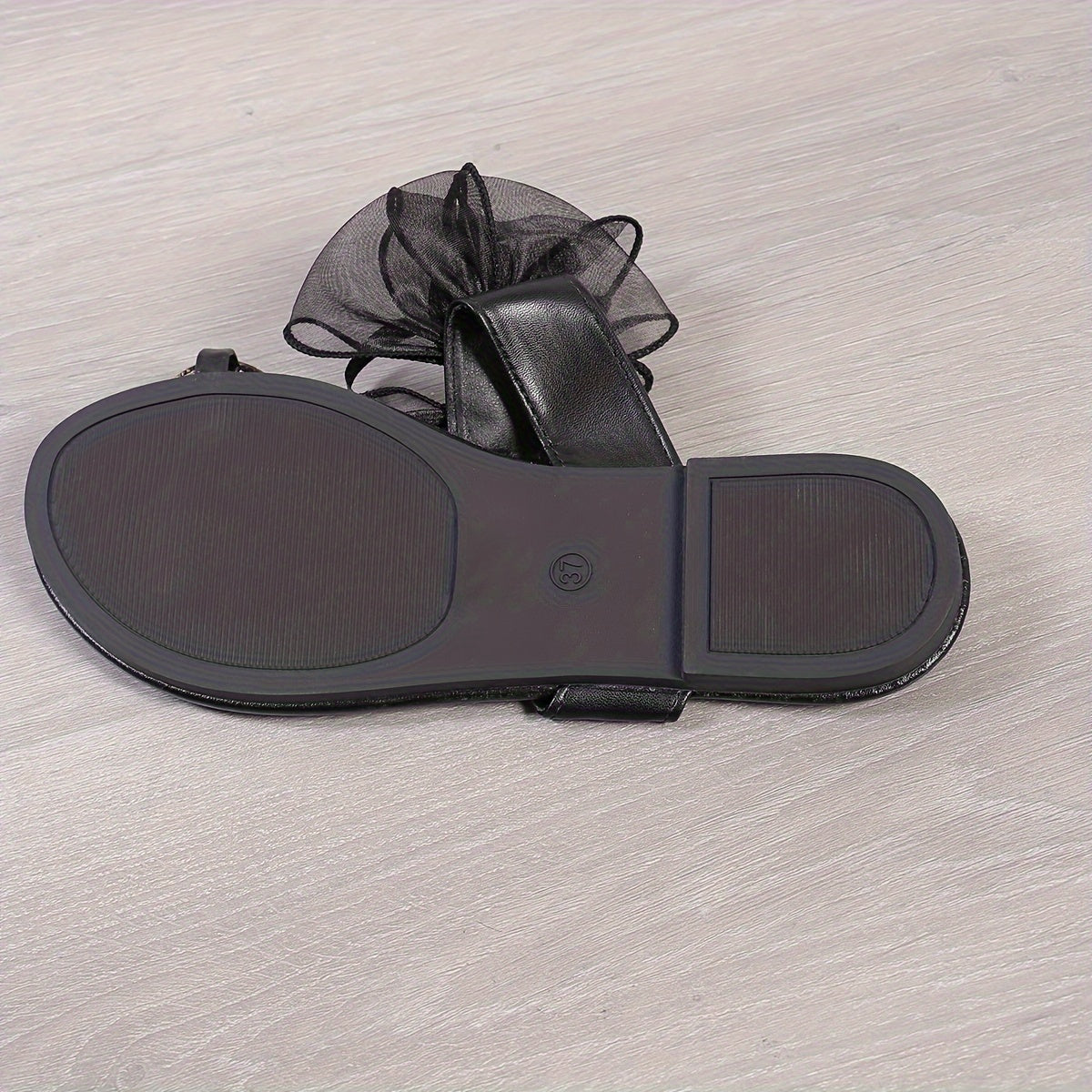 Sandales plates élégantes pour femmes avec nœud en ruban