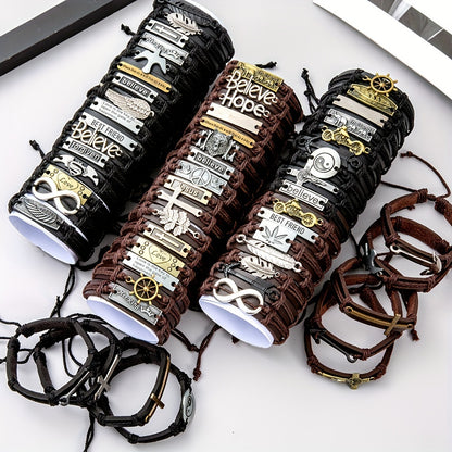 Bracelets Punk rétro en cuir PU pour hommes