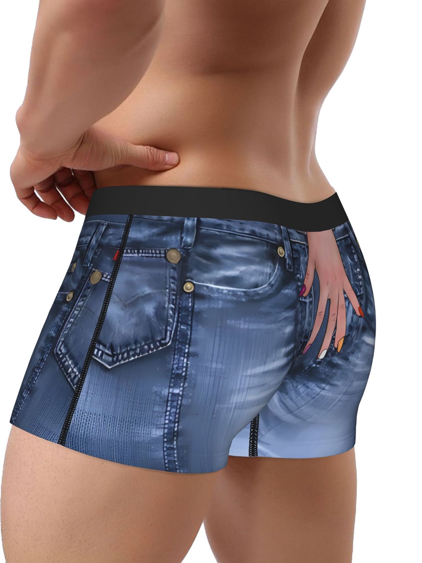 Boxer bleu humoristique BIIHUDU pour homme