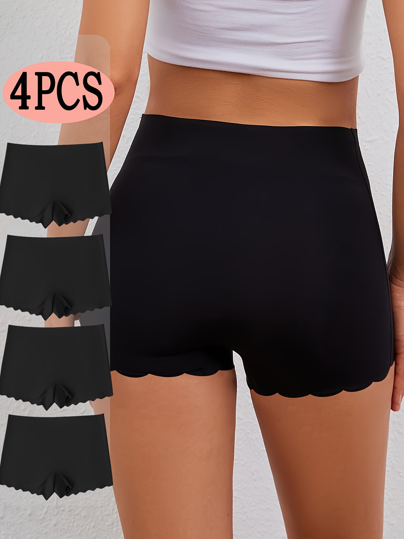 Lot de 4 culottes shorty pour femme - Tissu extensible, doux et confortable