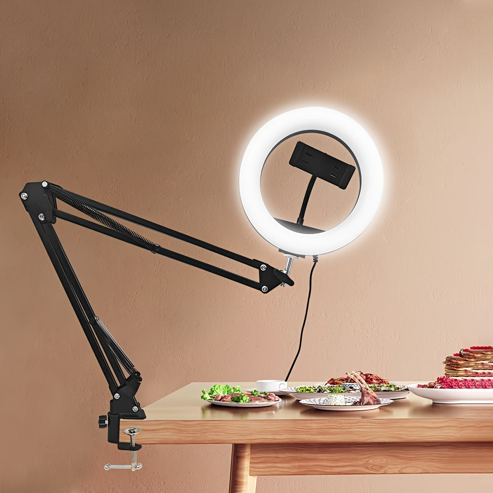 Anneau lumineux intelligent LED avec support pour téléphone et éclairage