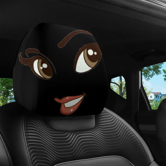 Lot de 2 housses d'appuie-tête de voiture imprimées