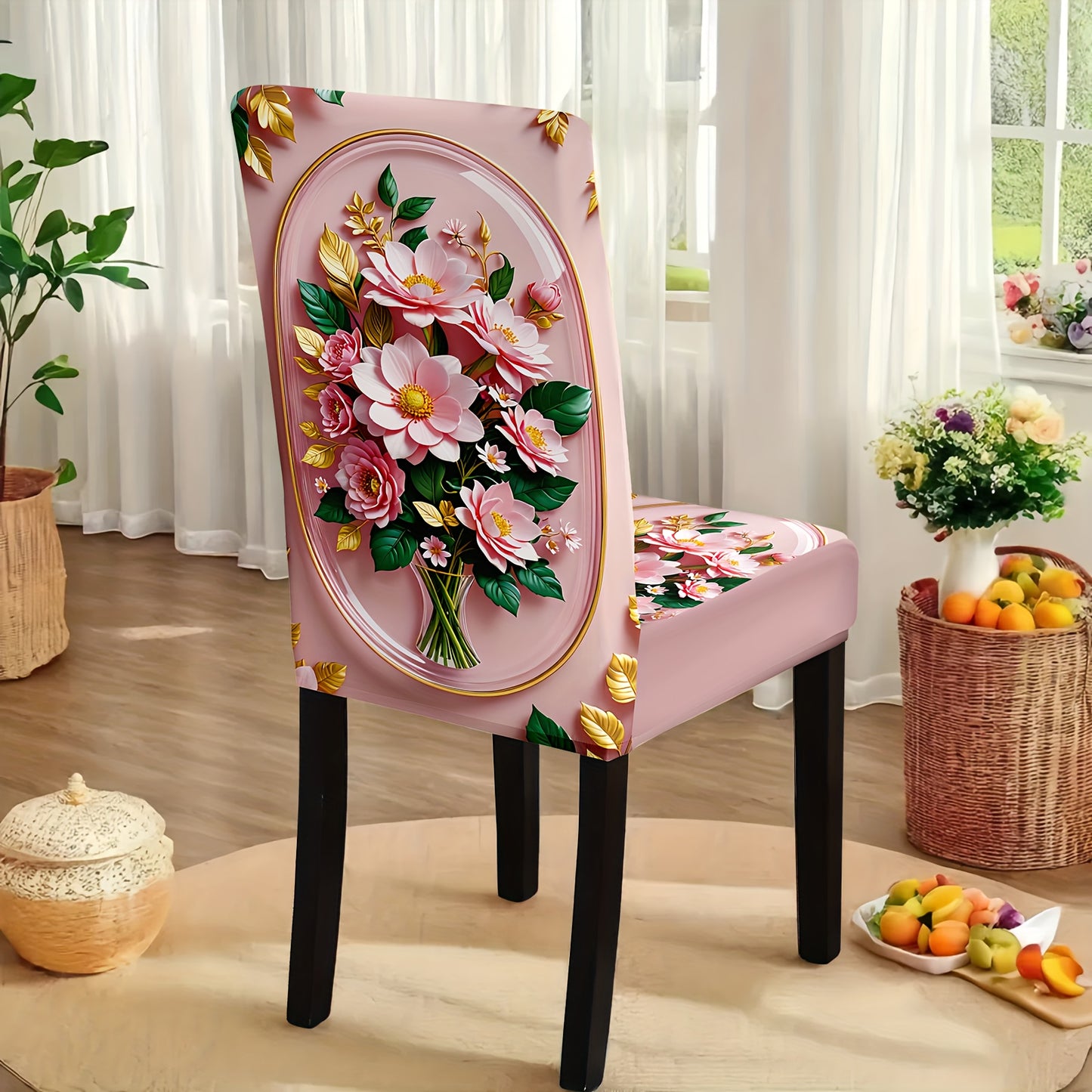 7 pièces Superbe ensemble de nappe rectangulaire + housse de chaise