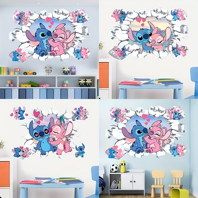 Disney Stitch Waterproof Wall Stickers for Bedroom And Living Room Decoration, Suitable for Ages 18 And Up, Perfect for Christmas, Halloween, Back-To-School Season, Graduation Season, New Year Gifts, And Birthday Presents. - Topdecheztop.fr