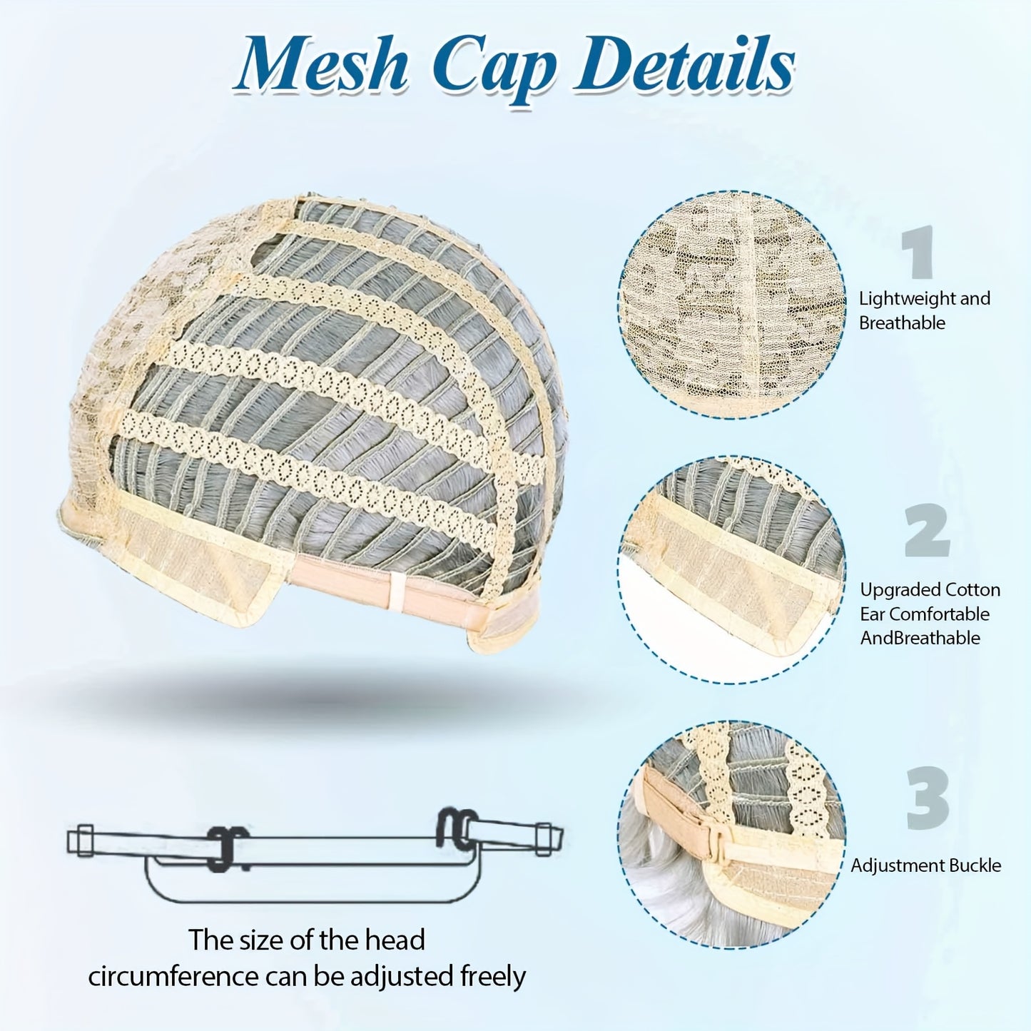 Perruque courte gris argenté pour homme, en fibres synthétiques