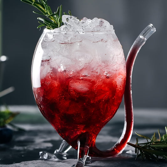 Verre à cocktail créatif avec paille intégrée