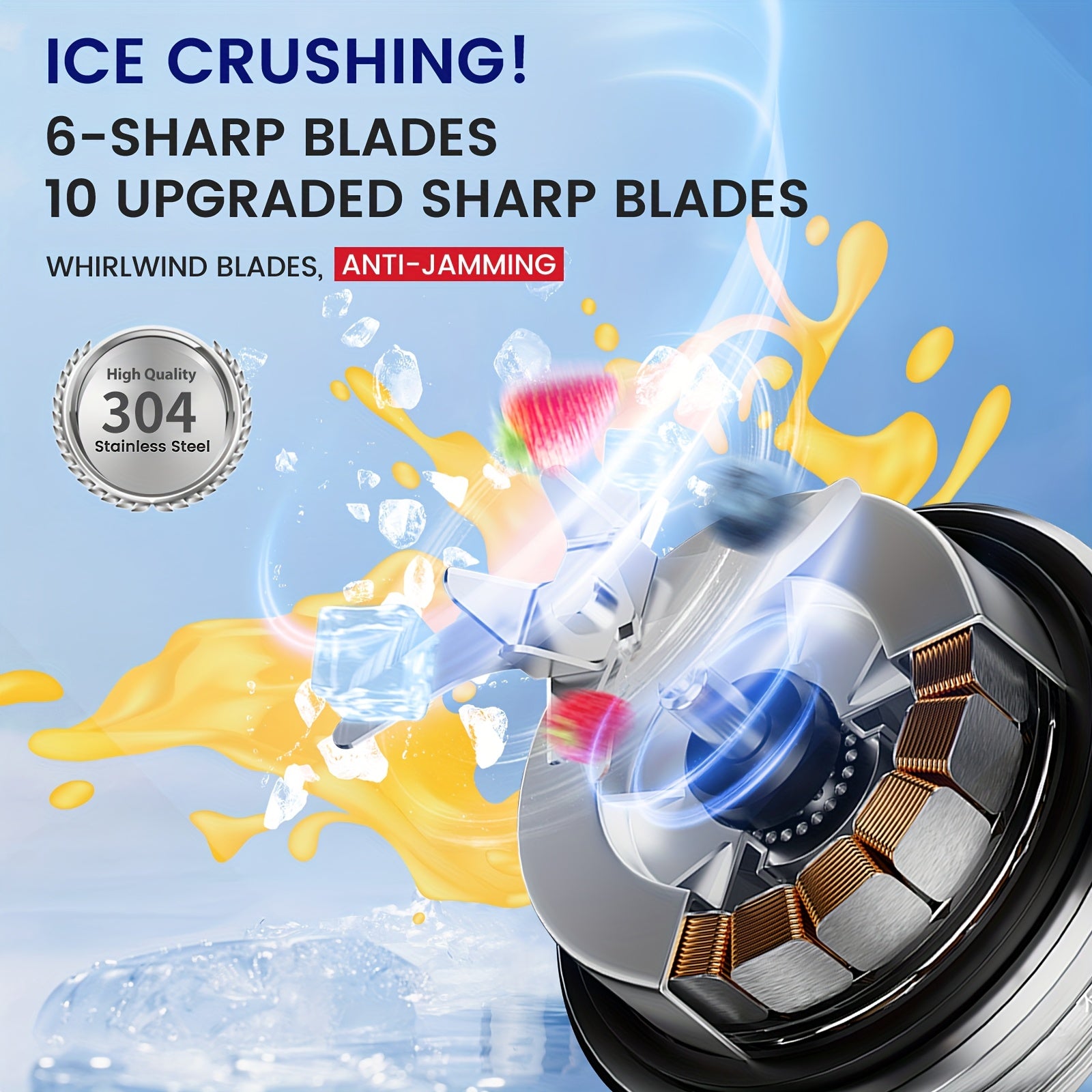 LALAYUAN USB-Powered Portable Blender & Juicer with Digital Timer, High-Speed Ice Crushing, One-Tap Lid, 1300mAh Battery, 6-Blade Stainless Steel, USB-C Charging, Compact Blender for Smoothies, Protein Shakes, Gym, Travel, Of - Topdecheztop.fr