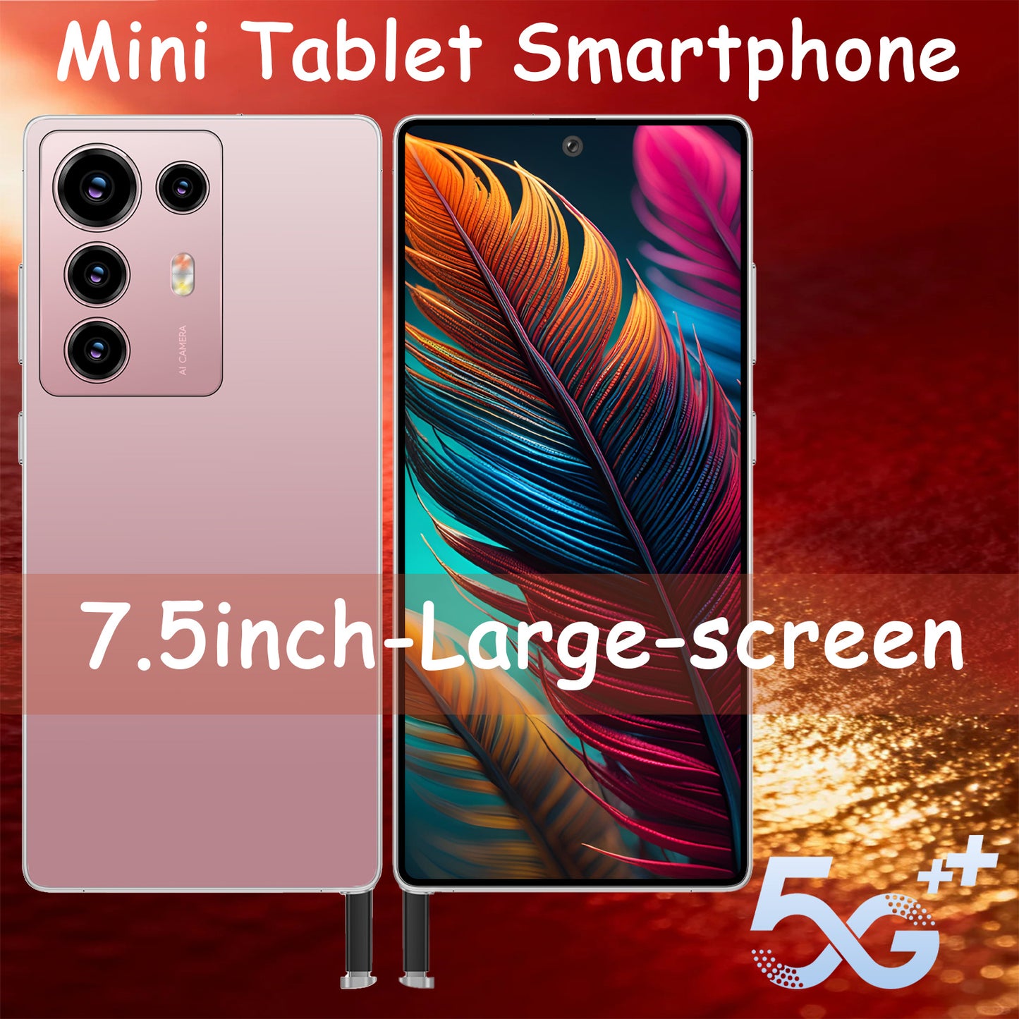 Mini tablette Android 7,5 pouces déverrouillée, 8 Go + 256 Go de stockage