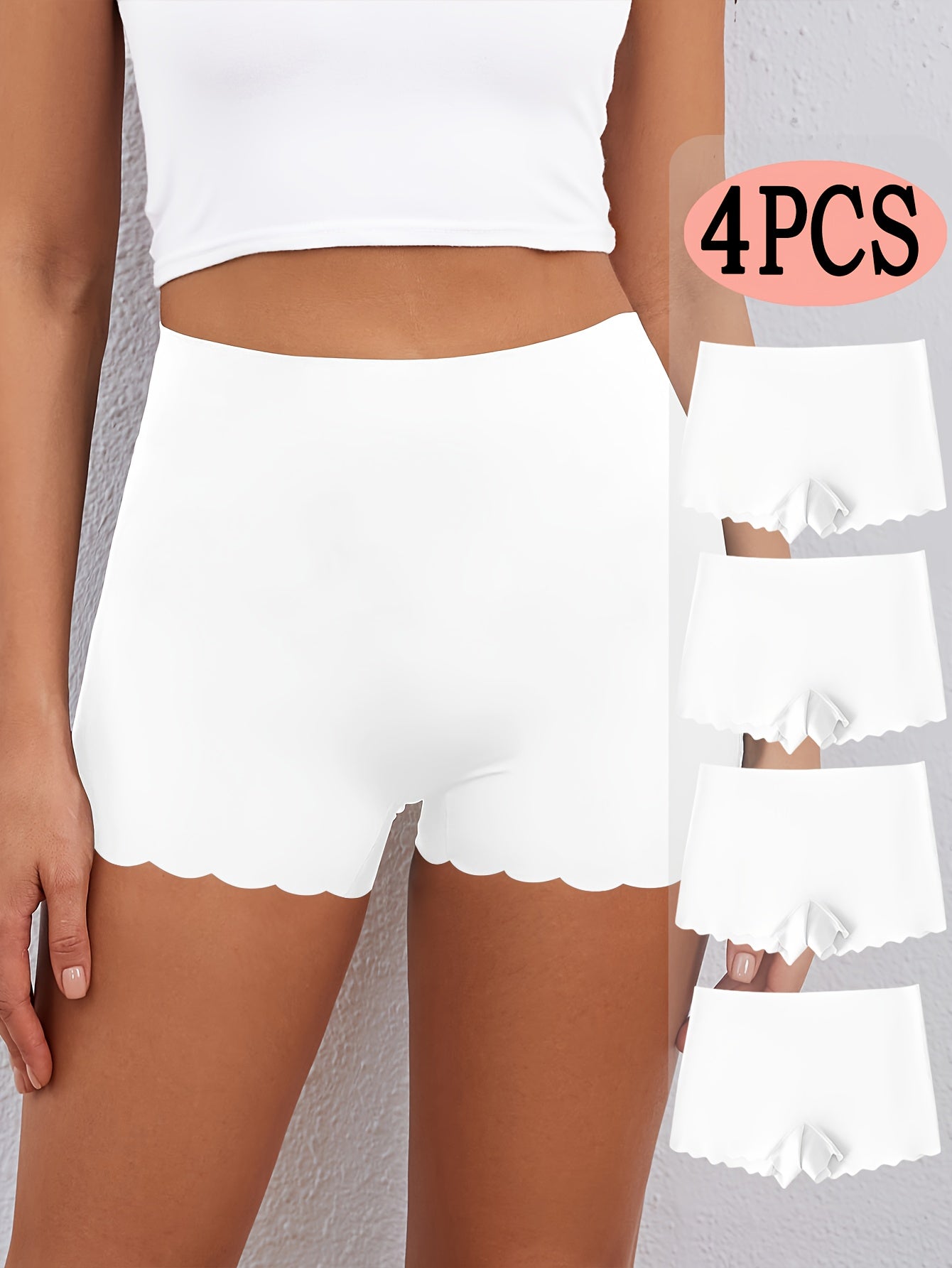 Lot de 4 culottes shorty pour femme - Tissu extensible, doux et confortable