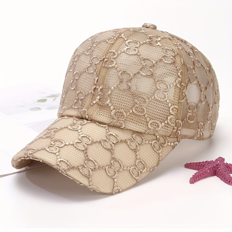 Casquette de baseball en dentelle BEIGE 55-59cm 21.65-23.22in