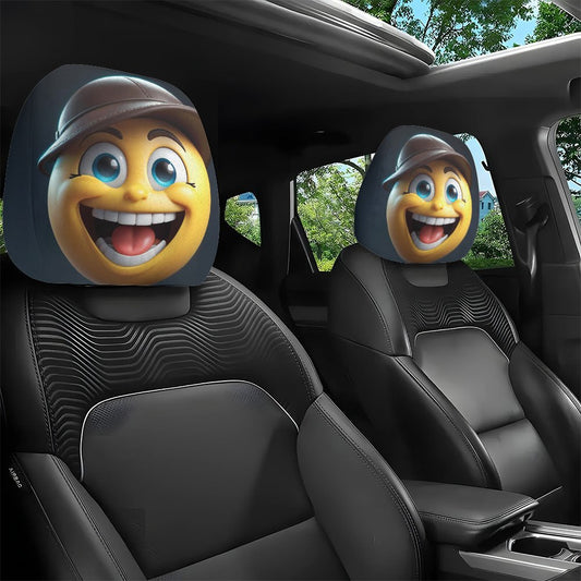 Lot de 2 housses d'appuie-tête de voiture à motif détective joyeux
