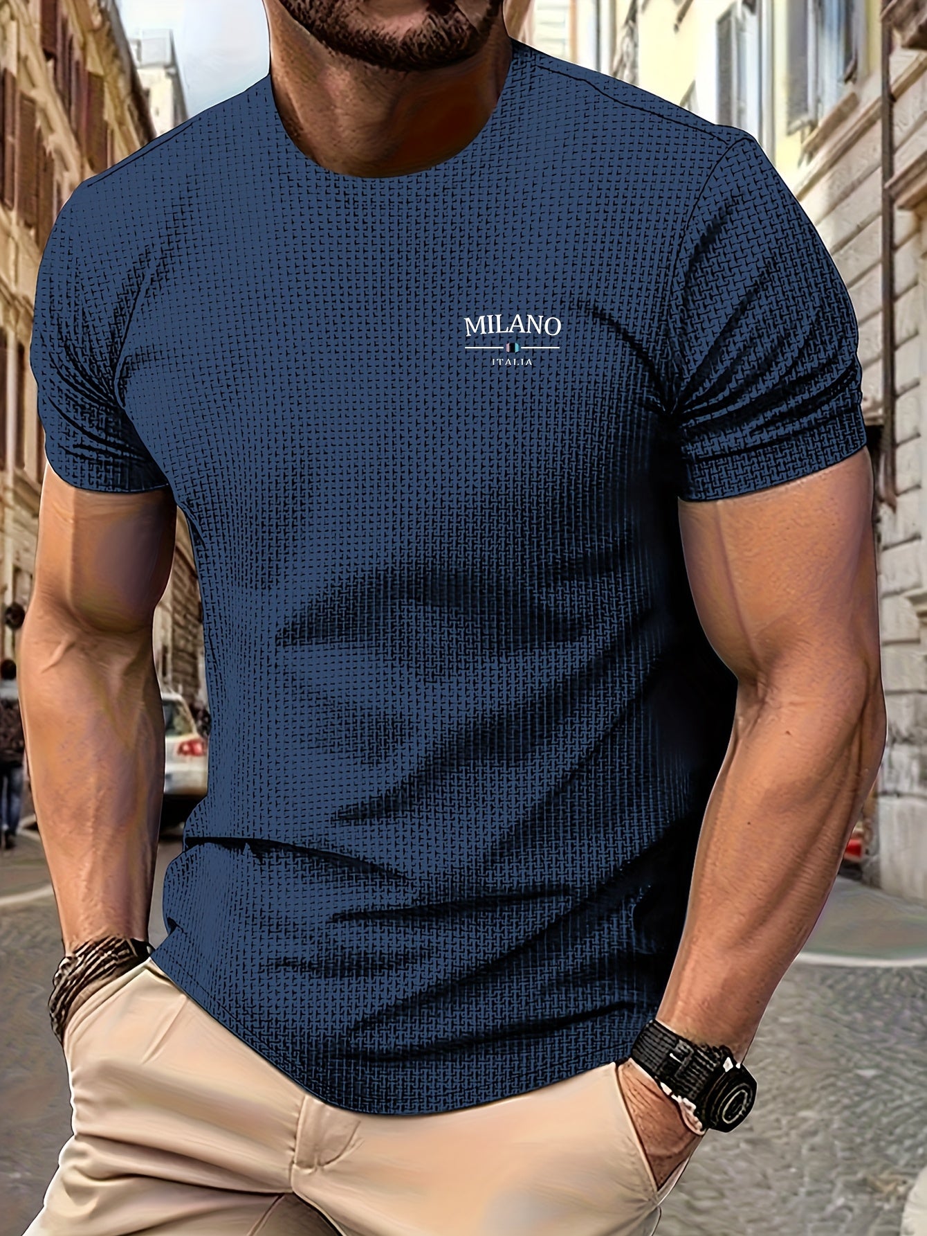 T-shirt à manches courtes et col ras du cou pour homme - Topdecheztop.fr