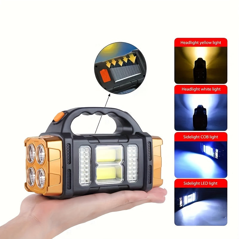 1 pièce Lampe de camping solaire rechargeable, 1 pièce Lampe de camping solaire LED, lampe torche portable et rechargeable lumineuse, convient pour l'extérieur, la randonnée, le camping IP67
