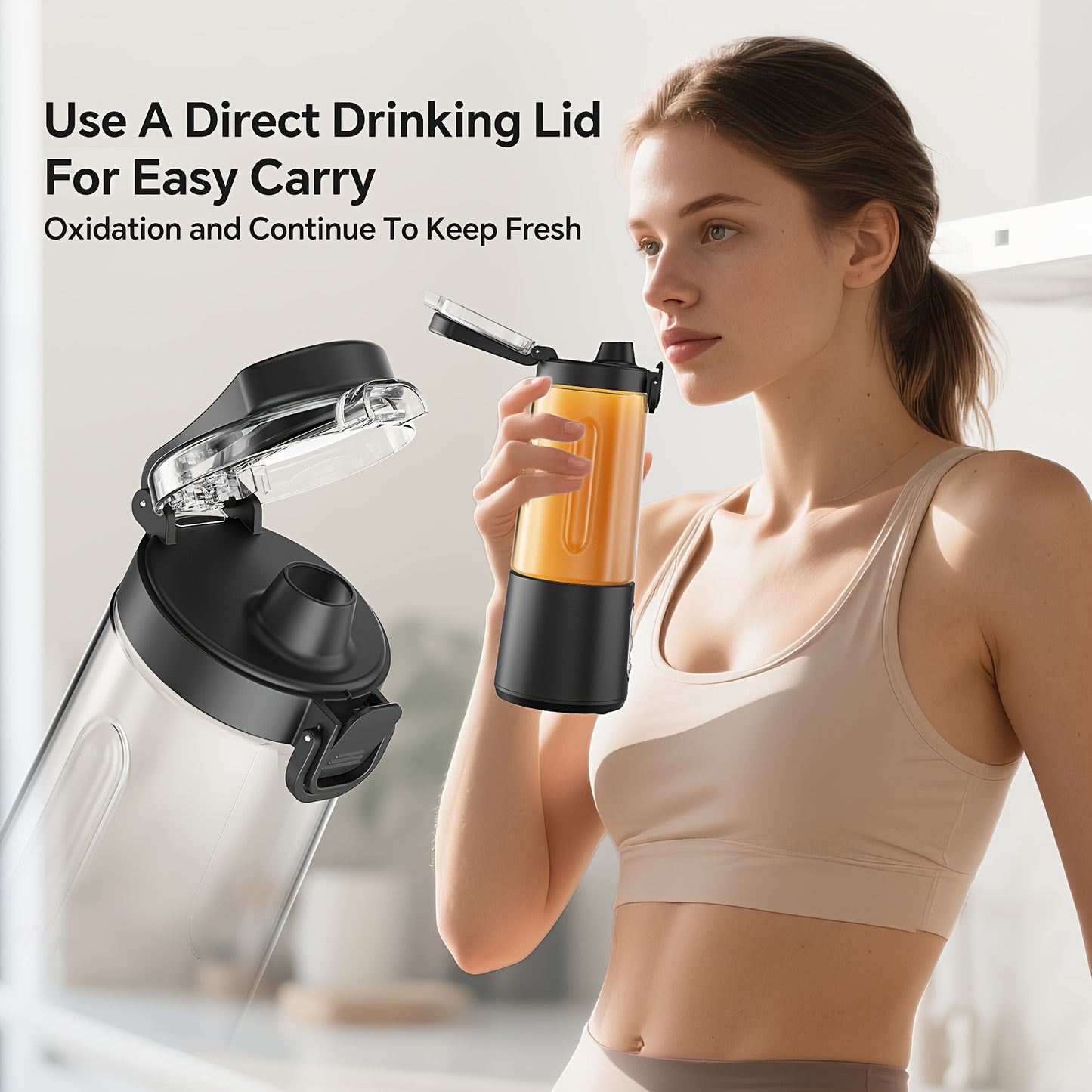 LALAYUAN USB-Powered Portable Blender & Juicer with Digital Timer, High-Speed Ice Crushing, One-Tap Lid, 1300mAh Battery, 6-Blade Stainless Steel, USB-C Charging, Compact Blender for Smoothies, Protein Shakes, Gym, Travel, Of - Topdecheztop.fr
