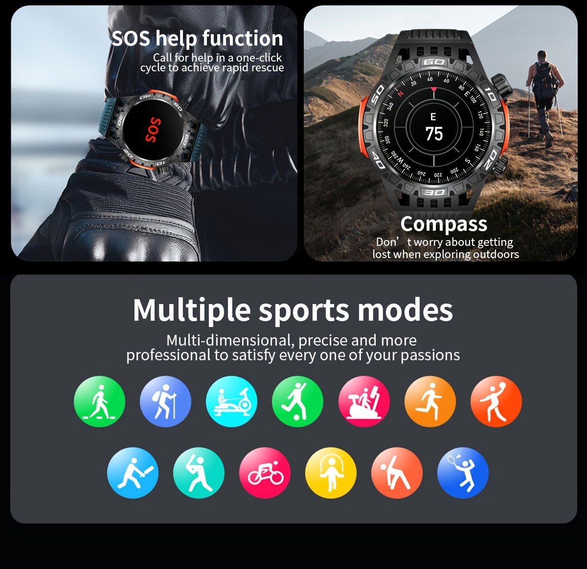 Montres connectées avec lampe de poche