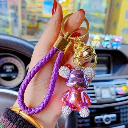 Porte-clés pendentif ours VIOLET