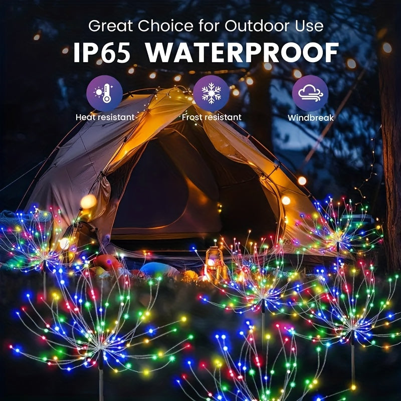 Lot de 4 lampes solaires d'extérieur pour jardin (240 LED), version améliorée