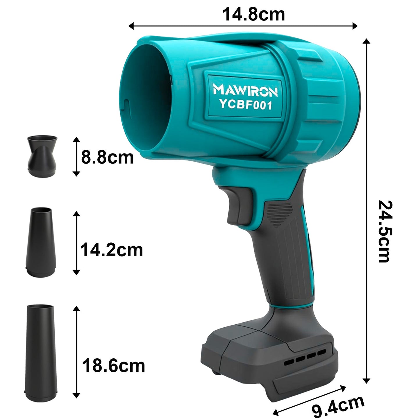Souffleur de feuilles sans fil, souffleur de poussière électrique, souffleur d'air portable avec 1 batterie