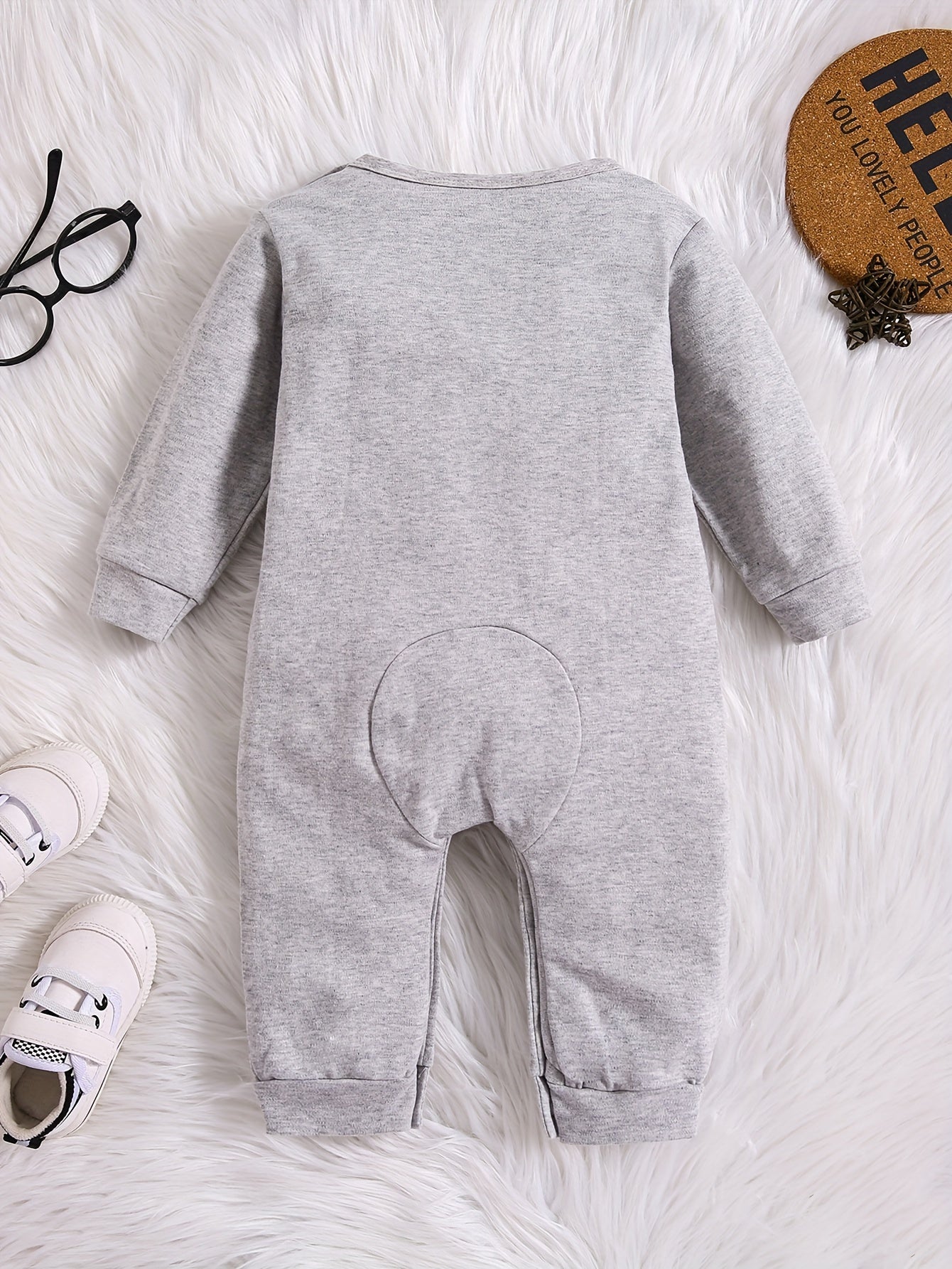 Baby Cute Onesie, Long-sleeved Cotton Jumpsuit With Mom+dad=me Print - Topdecheztop.fr