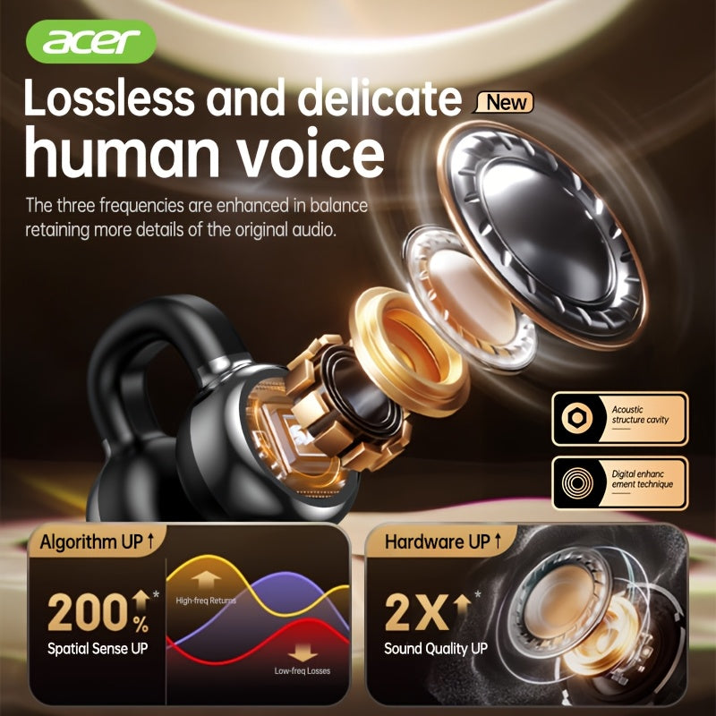 Casque sans fil Acer OHR537 : son haute fidélité, véritablement sans fil, stéréo