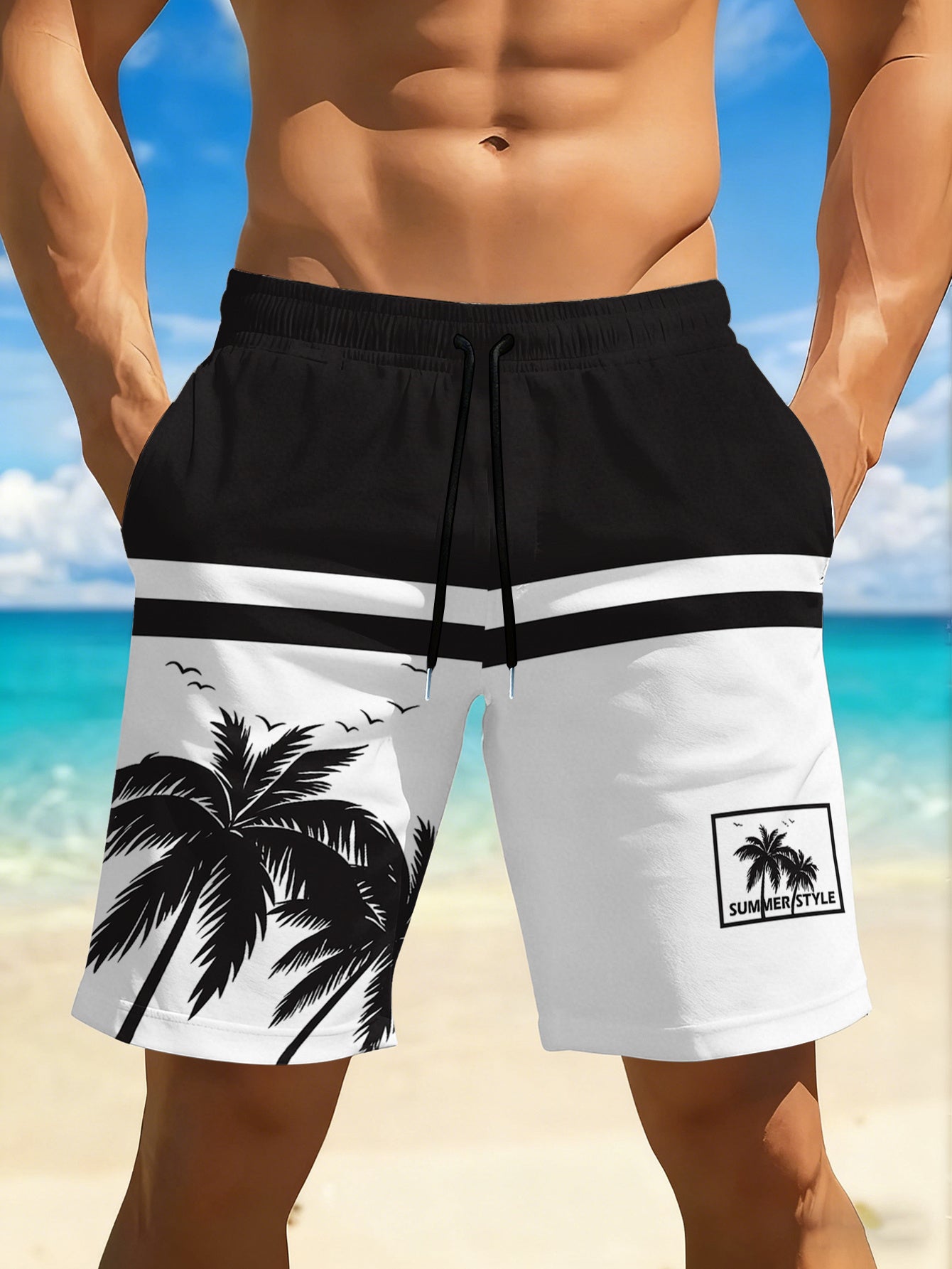 Short de plage respirant à séchage rapide pour homme