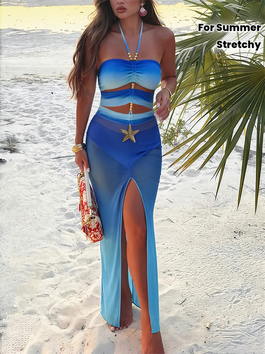 Ensemble maillot de bain élégant | Maillot de bain dos nu dégradé