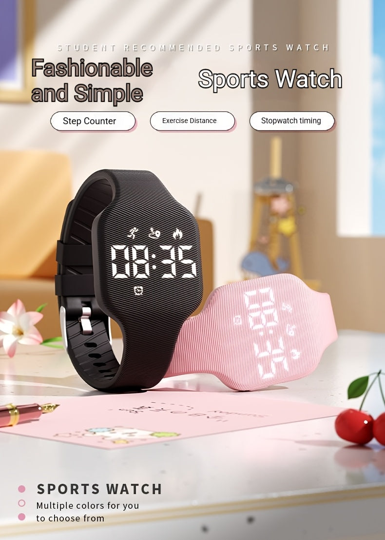 Montre FASSUN silencieuse à vibration avec réveil, compteur de pas, suivi des calories, moniteur de distance et minuteur - Recharge magnétique