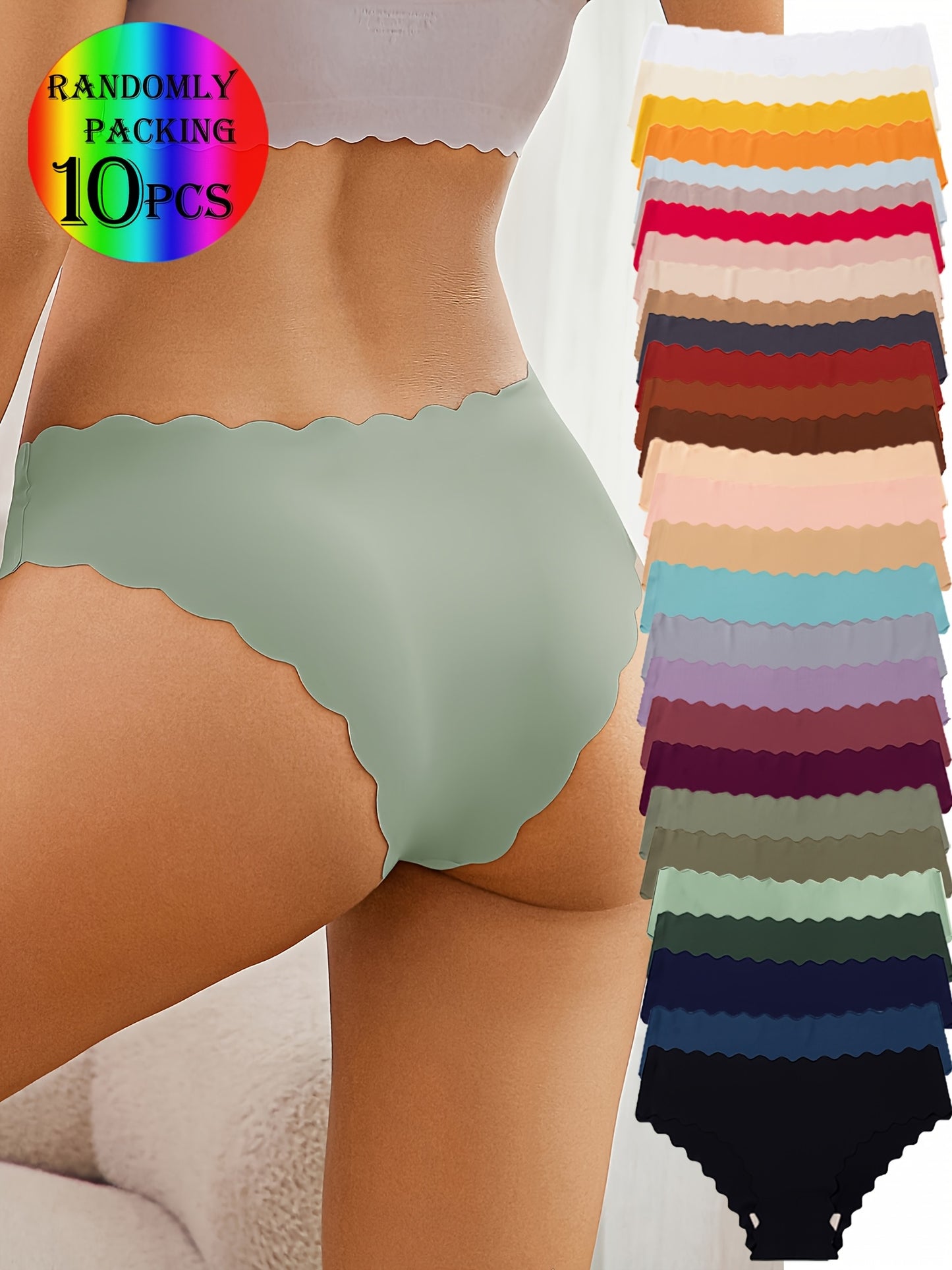 Lot de 10 Culottes Sans Coutures Femme - Style Elegant & Invisible