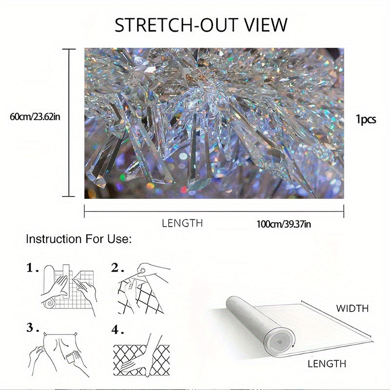 Autocollant de bureau en vinyle 2D à motif diamant (1 pièce) , 1 metre