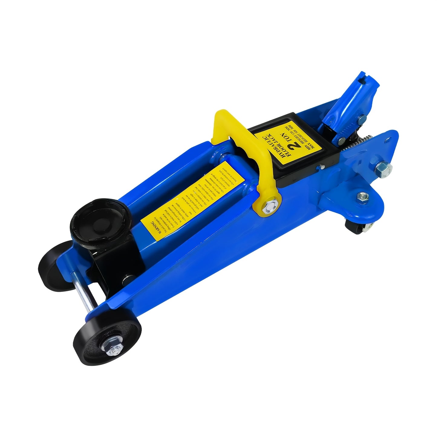 Cric hydraulique robuste de 2 tonnes conçu pour les interventions d'urgence et l'entretien régulier.