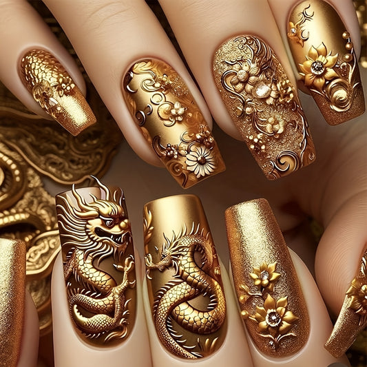 Lot de 24 faux ongles carrés et luxueux - Topdecheztop.fr