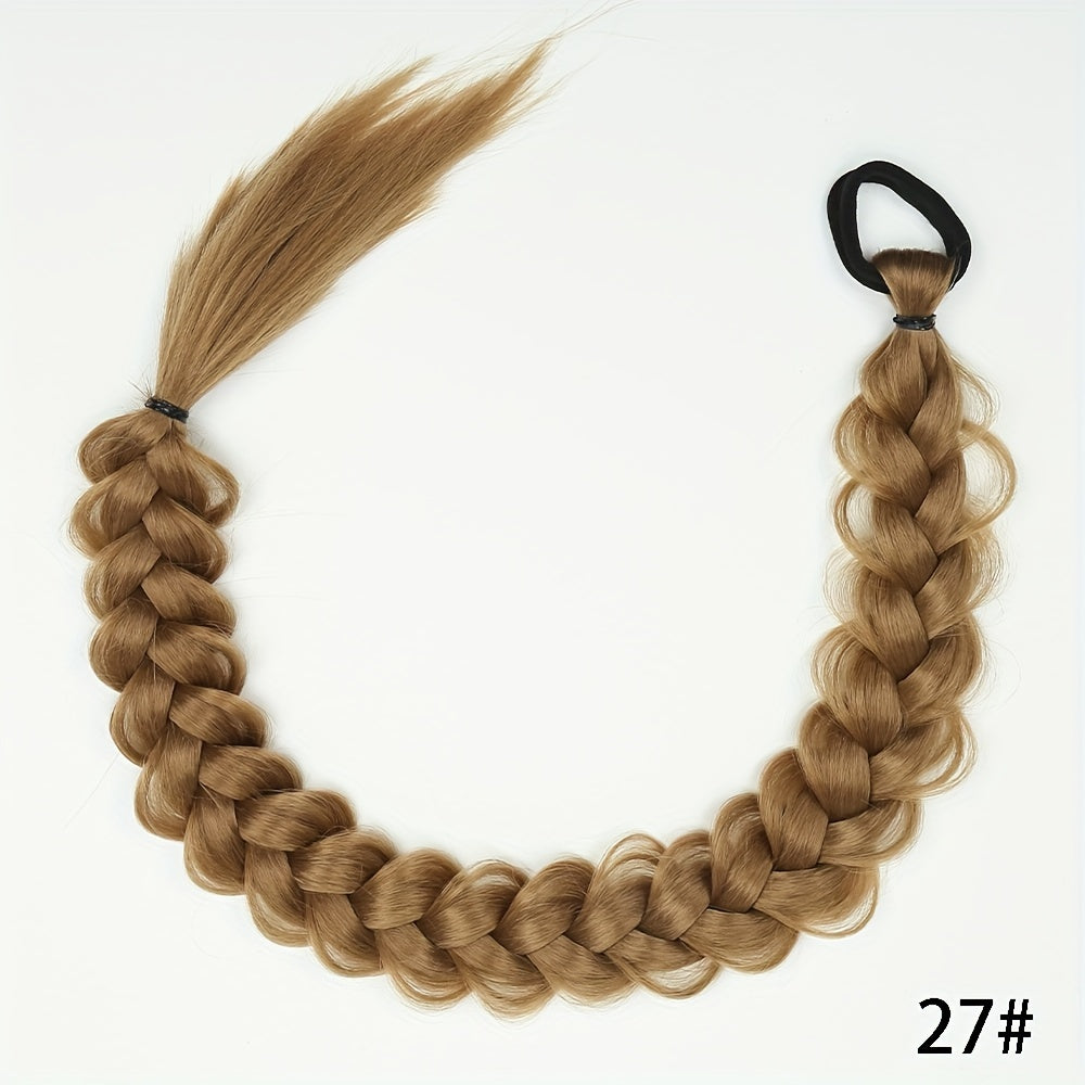 Extensions de queue de cheval longues tressées avec bande élastique en fibre synthétique pour cheveux 60,96 cm 27# 60.96cm