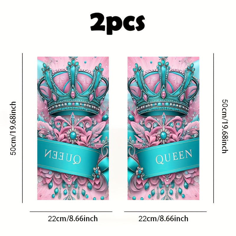 Lot de 2 autocollants de voiture motif couronne de reine