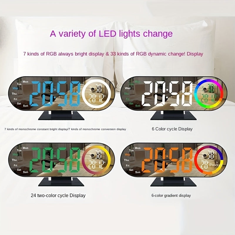 Réveil LED multicolore multifonctionnel | Activation vocale
