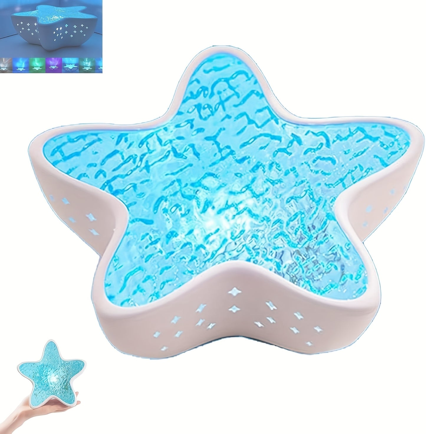 Lampe d'ambiance effet vague d'étoile de mer - Projecteur d'aurores